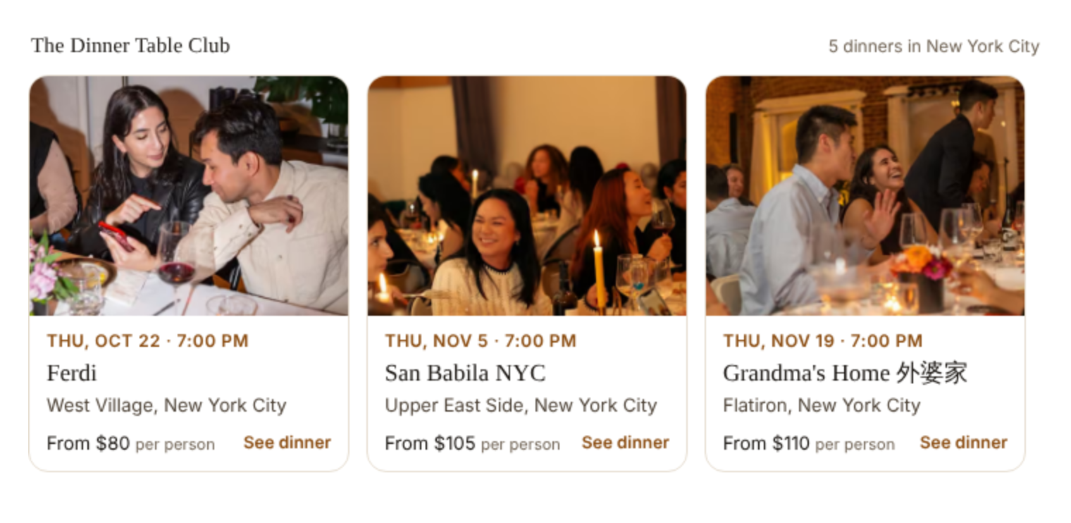The Dinner Table Club screenshot