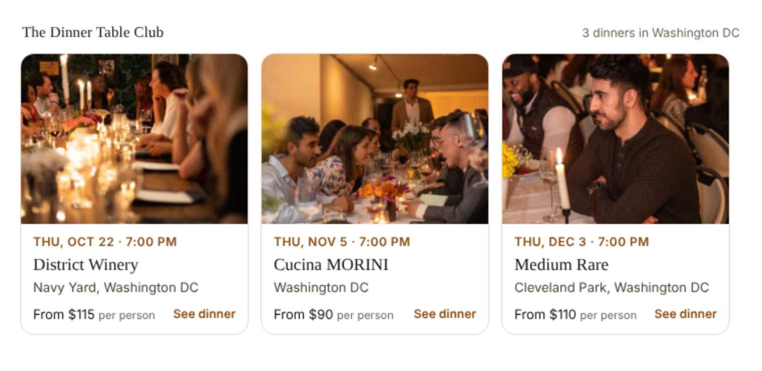 The Dinner Table Club screenshot